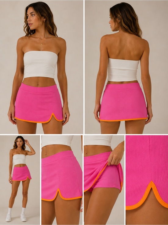 Fashion Nova Pants - Pink and Orange Fashion Nova Skort
